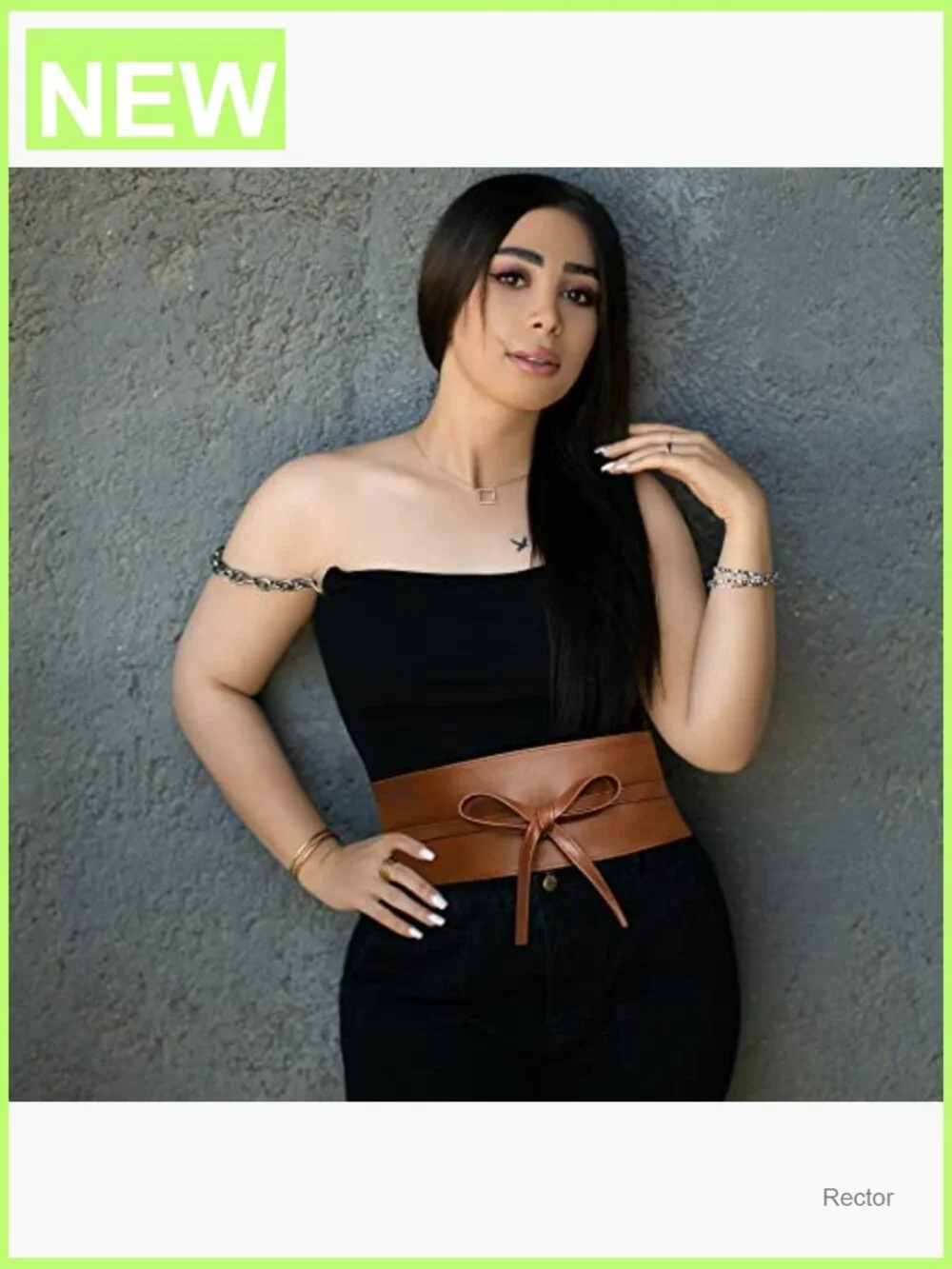 Wide Obi Belt Faux Leather Corset Lace Up Wrap Style Sash Waist Cincher - Picture 2 of 6